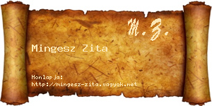 Mingesz Zita névjegykártya