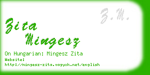 zita mingesz business card